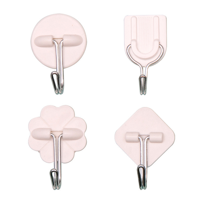 hot four shape White Adhesive Hooks Hanging Wall Hooks Ceiling Utility Hooks