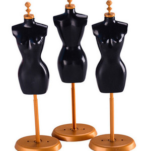 black 22cm high plastic doll display stand for 30cm doll clothes