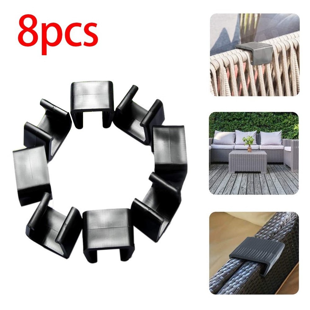 Custom black Rattan Furniture Patio couch Clips Clamps Wicker Chair Fasteners for Module Outdoor