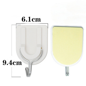 more large 94mm*61mm Towel Hook Plastic Door Hanger Self Adhesive Wall Hanger Hat Racks Key Hanger Wall Organizer