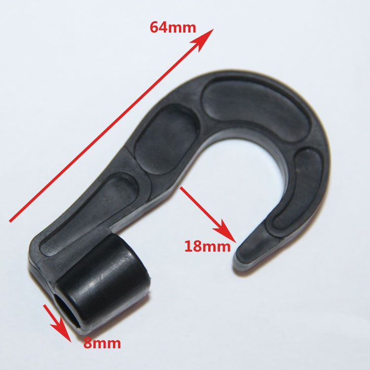 64*18mm Durability Simple and flexible POM plastic Shock Cord End Hooks for camping,  kayak, boat, roof racks