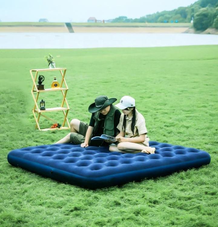 High quality black travel camping wear-resistant foldable self inflating inflatable mattress sofa bed cushion with air pump