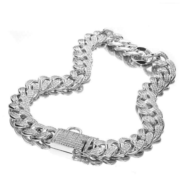 Wholesale  Luxury 18mm Stainless Steel Gold Chain Dog Collar