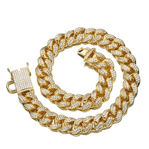 Wholesale  Luxury 18mm Stainless Steel Gold Chain Dog Collar