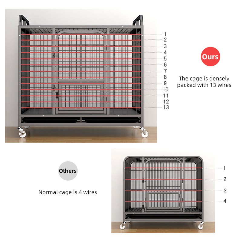 Pet Cage Foldable Removable stainless metal galvanized Pet House Durable Sturdy Dog Fences Pet Kennel large Dog Cage carriers