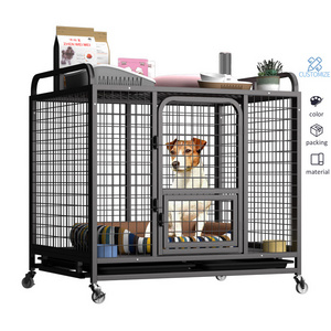 Pet Cage Foldable Removable stainless metal galvanized Pet House Durable Sturdy Dog Fences Pet Kennel large Dog Cage carriers