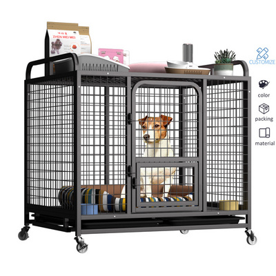 Pet Cage Foldable Removable stainless metal galvanized Pet House Durable Sturdy Dog Fences Pet Kennel large Dog Cage carriers