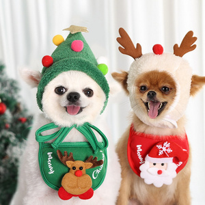 Pet Christmas Costume Washable Party Accessories Christmas Dog Hat And Scarf