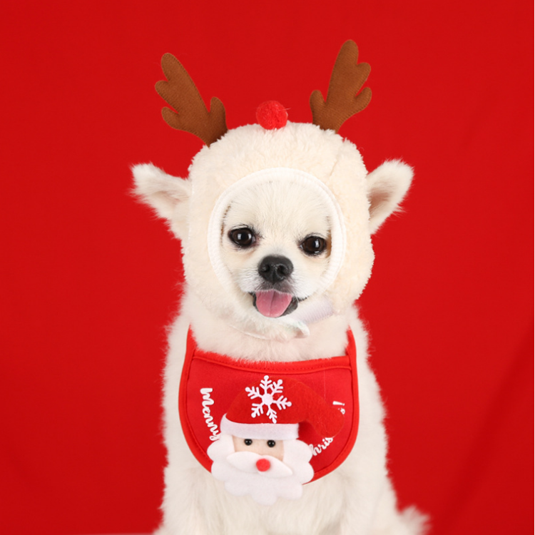 Pet Christmas Costume Washable Party Accessories Christmas Dog Hat And Scarf