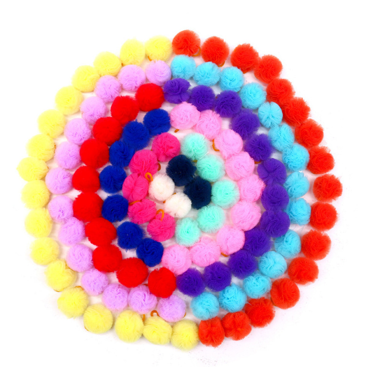 Dog Hair Accessories Colored Ball Design Small Dog Bows with Rubber Bands