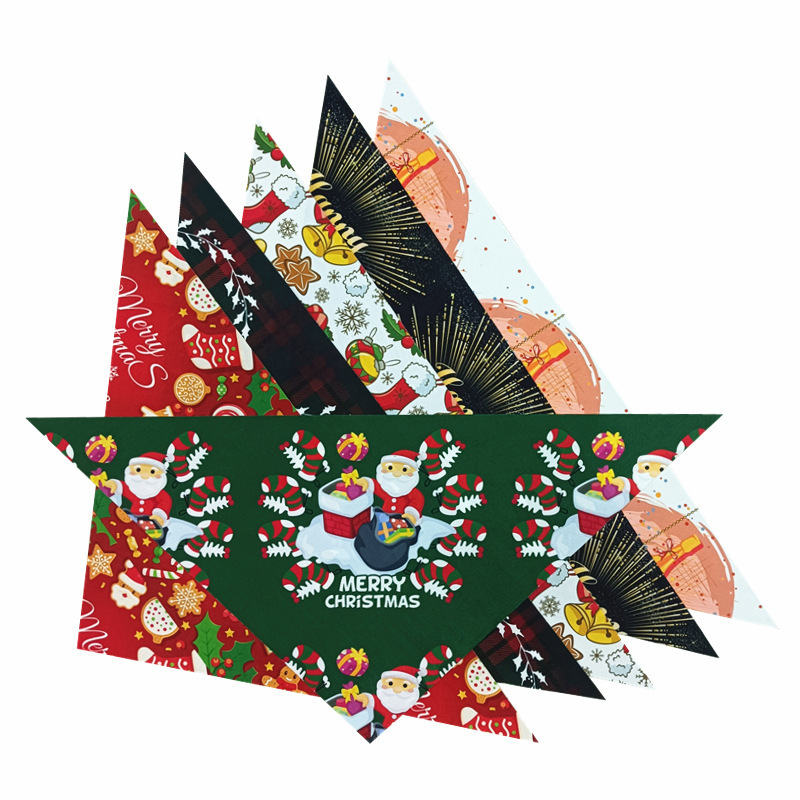 Wholesale Cute Newest Design Christmas Holiday  Pet Triangle Scarf dog Bandanas