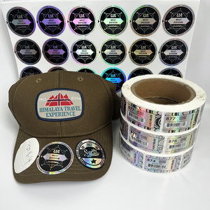 Custom Waterproof Adhesive Logo Labels Holographic Stickers for Hat