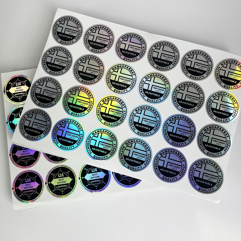 Custom Waterproof Adhesive Logo Labels Holographic Stickers for Hat