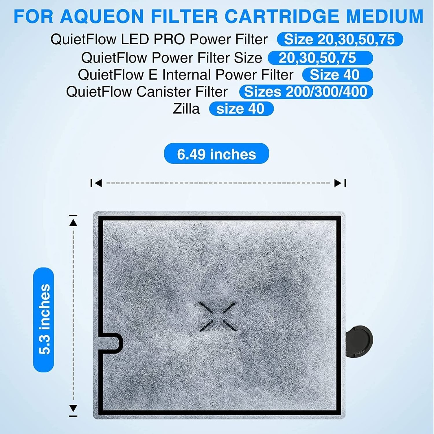 6 Pack High Quality Large Aquarium Filter Replacement Parts Filter Cartridge for Aqueon QuietFlow Power Filter