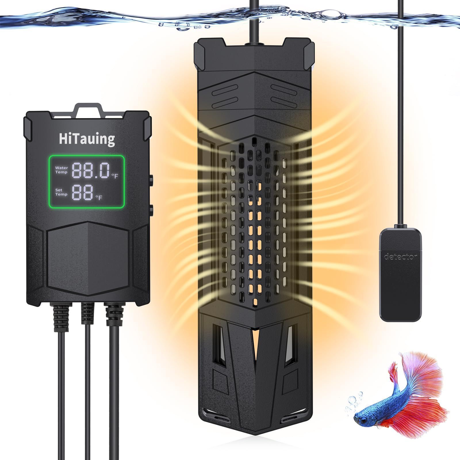 800W Aquarium Submersible Heater with LCD Digital Display Adjustable Temperature Heaters for Saltwater and Freshwat