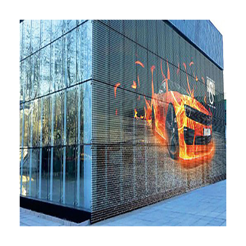 outdoor  flexible transparent  led display screen  adhesive led transparent film screen on glass window led display