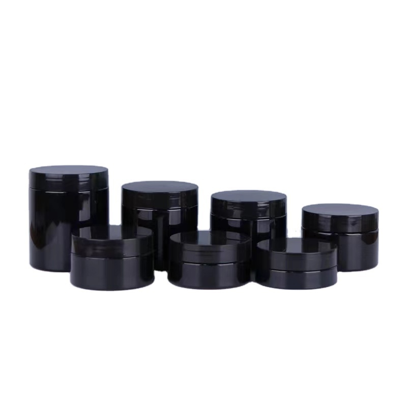 Jar Container White PET Plastic 50ml 100ml 150ml Black Cosmetic Packaging Cosmetic Packing Plastic Jars with Lids 500pcs