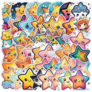 50pcs Star notebook phone stationery box decorative stickers waterproof creative children's cartoon stickers