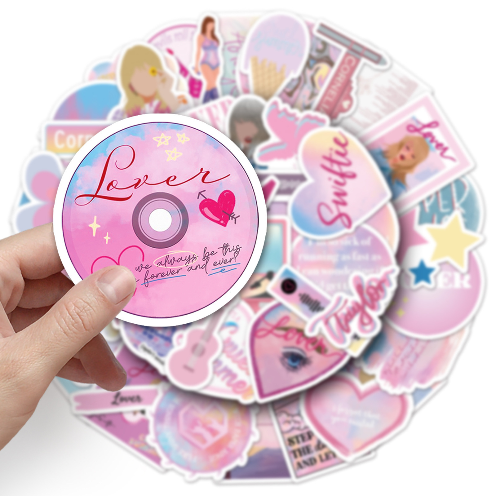 50pcs Taylor album lover stickers mildew Taylor pink singer star waterproof decorative stickers