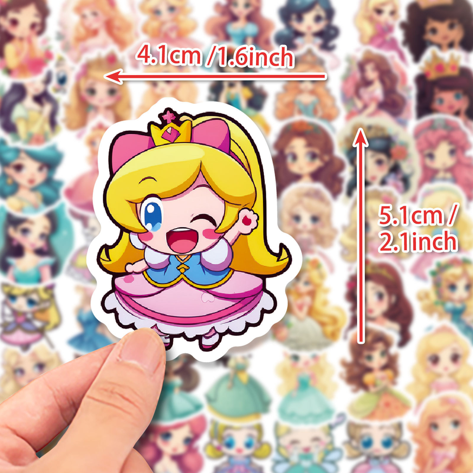 50PCS Cartoon Skirts Girl Princess Kindergarten Children's Toys Graffiti Girl Beautiful Princess DIY Stickers