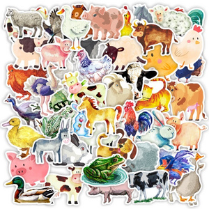 50pcs funny animal farm chicken duck and cow graffiti decorative stickers DIY stickers for kids