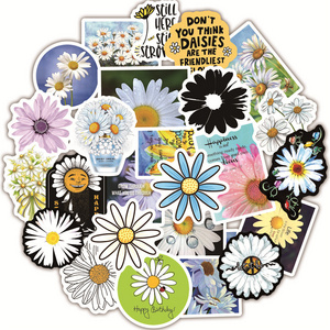 50pcs daisy graffiti stickers water cups suitcase book skateboard refrigerator car waterproof decorative stickers