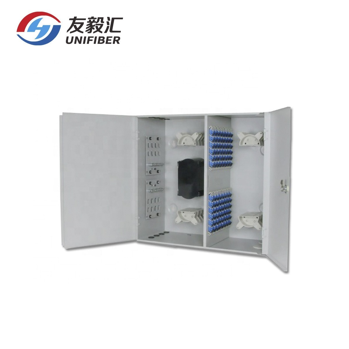 Indoor Wall Mount Fiber Optic Splice Enclosure Metal Box, 48 72 96 core Wall Mounted Fibre Optic Patch Panel