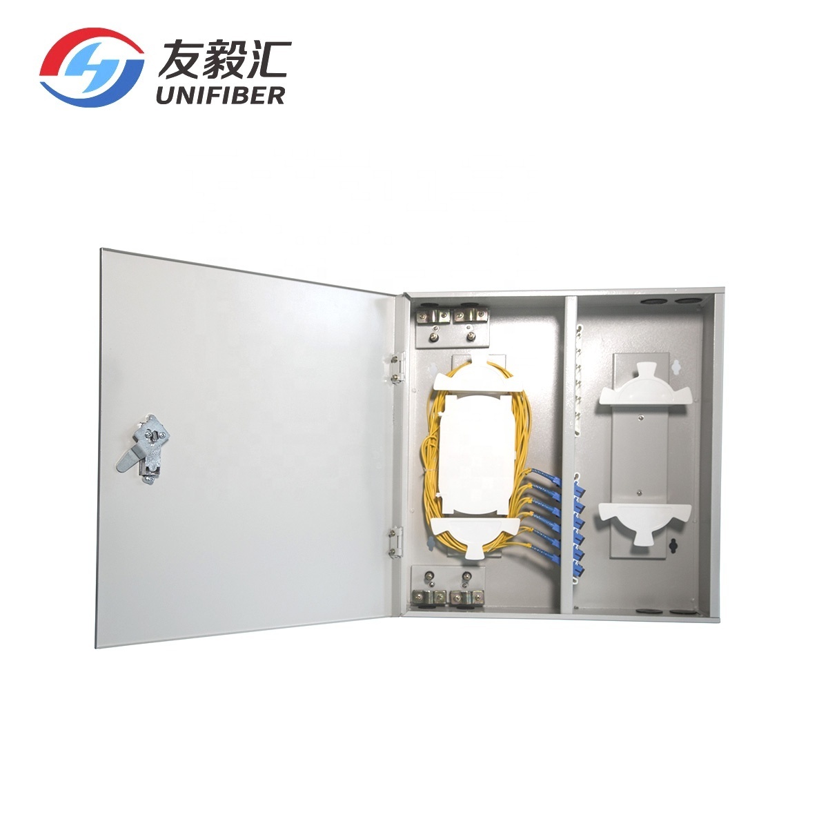 Indoor Wall Mount Fiber Optic Splice Enclosure Metal Box, 48 72 96 core Wall Mounted Fibre Optic Patch Panel