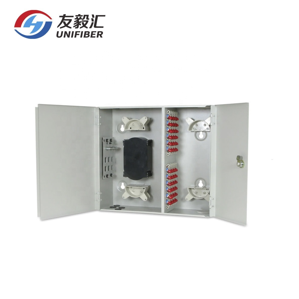 Indoor Wall Mount Fiber Optic Splice Enclosure Metal Box, 48 72 96 core Wall Mounted Fibre Optic Patch Panel