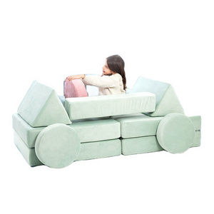 Sectional Sliding Crawling Climbing Cushion Nugget Baby Chairs Flip Out Couch Sofa Bed For Kids Nugget Modular Play Couch