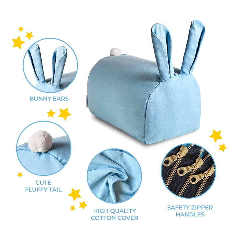 Baby Customize Living Room Baby Kids Couch  Indoor Gaming Blue Rabbit Shape Pouffe Gaming Bean Bag Chair