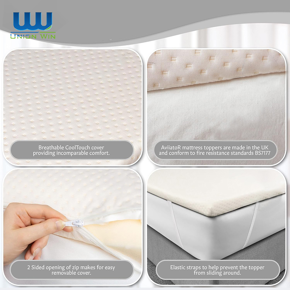 Orthopedic hotel bamboo cool waterproof egg crate sleep well pads mattress topper memory foam