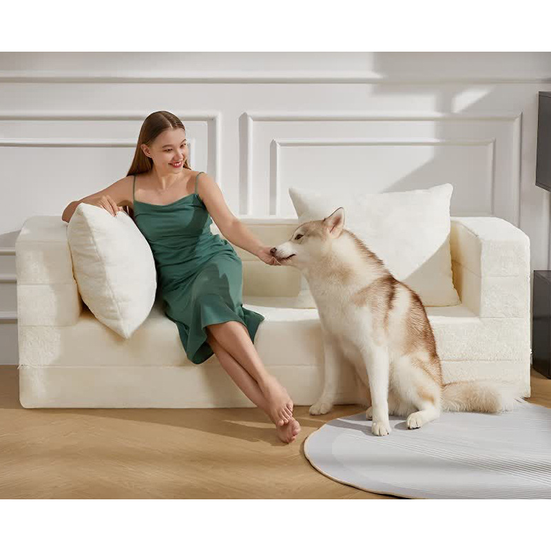 King Size Living Room Furniture Modern Sofabed Plush Dog Bed Sofa Pet Product Bed Folding Sofa Bed  Convertible For Dog