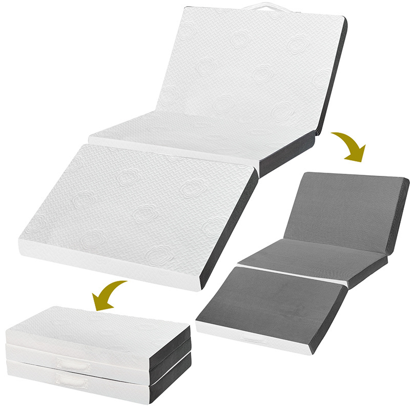 6cm/7.5cm/10cm Thickness 3-Folding Double Layer Ergonomic Cutting Memory Foam Mattress Topper