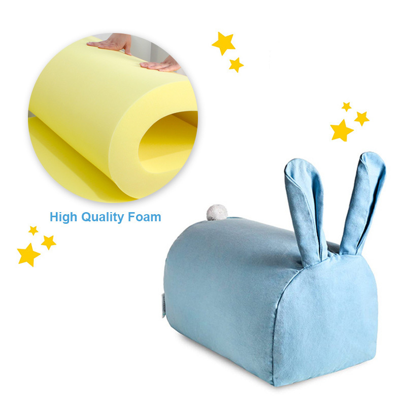 Blue Teddy Velvet Fluffy  Kids Couch Blue Rabbit Shape Funny Bean Bag Chair Chair Outdoor Stuffing For Children