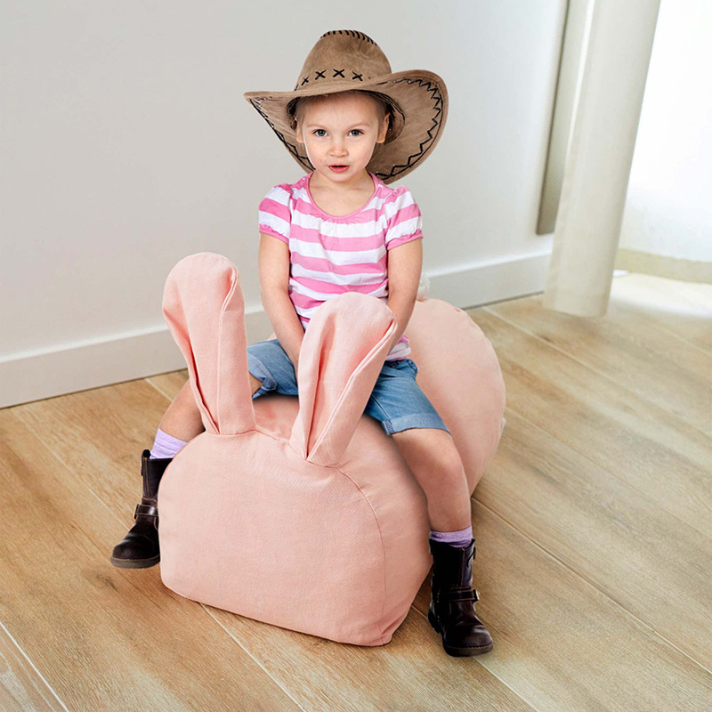 Wholesale Outdoor  Kids Couch Pink Kids Big Lots Rabbit Shape Bean Bag Sofa Chair Waterproof For Kids