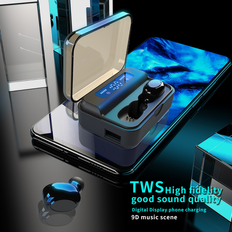 true wireless earbuds waterproof CE/FCC/ROHS wireless stereo earbuds Blue tooth V5.0 wireless earbuds colors