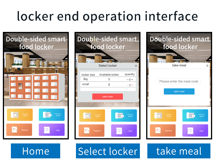 double-sided opening intelligent food  locker mini vending machine 24-hours self service smart food locker