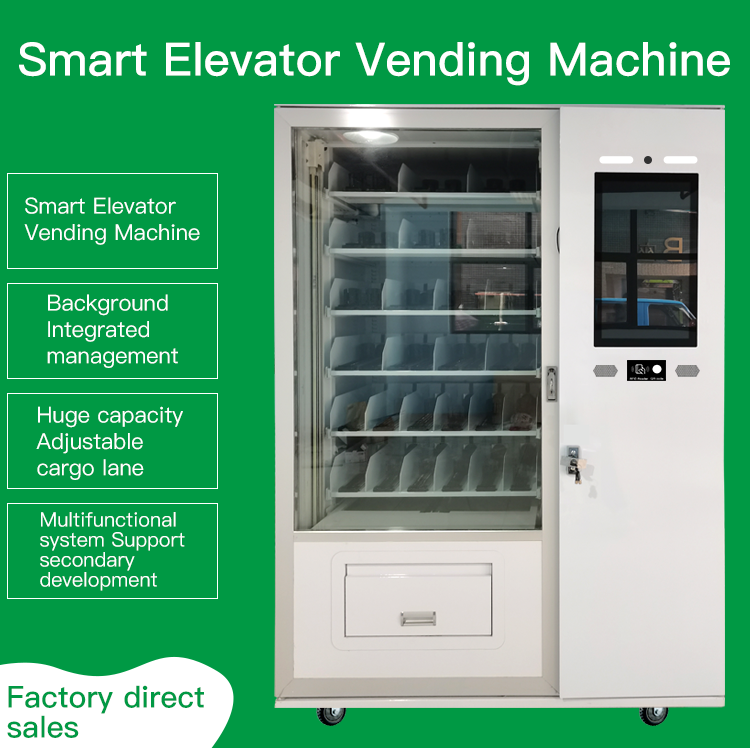 Huge capacity belt conveyor elevator vending machine for snacks and bottled drinks