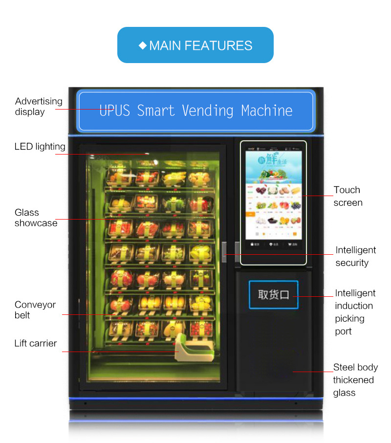 Smart Vending Machine with Robot arm and lift elevator / carrier