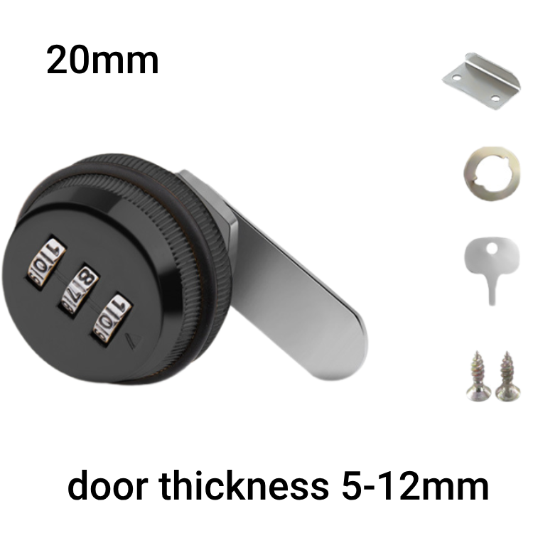 cabinet keyless smart electronic cabinet cam lock length adjustable zinc alloy 3 digit combination ratcheting lock for showcase