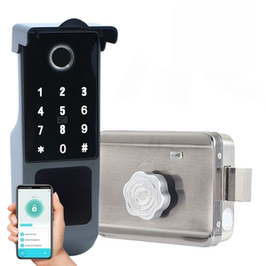 4 AA  Remote Control Waterproof Tuya Wifi Fingerprint Smart Lock With EM Lock For Apartment Front Door