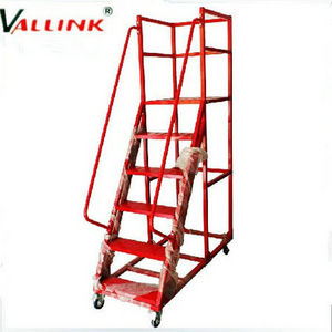 Industrial Ladder warehouse steel moveable mobile  rolling Platform Ladder