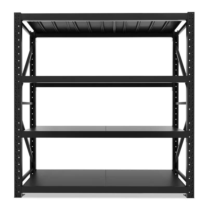 Custom Heavy Duty Shelving 280 Kg/layer Garage Black 5 Tier Warehouse Storage Metal Stacking Shelf Rack Unit For Warehouse