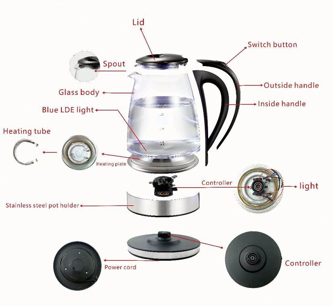 Glass with tea filter stainless steel tea travel small portable electric kettle coffee hotel electric tray kettle electrical