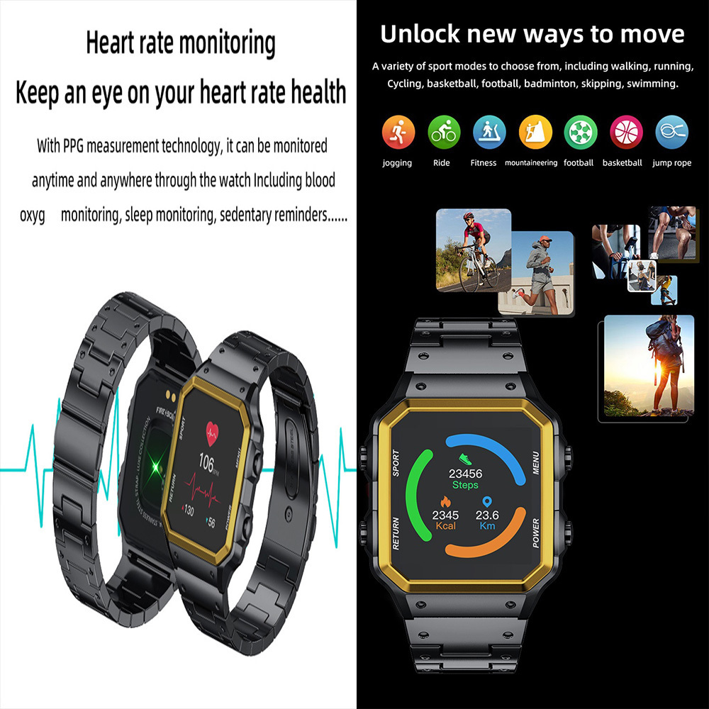 Mechanical steel Fashion Rotate button health sport fitness track BT call phone talking smartwatch AW38 smart watch AW38