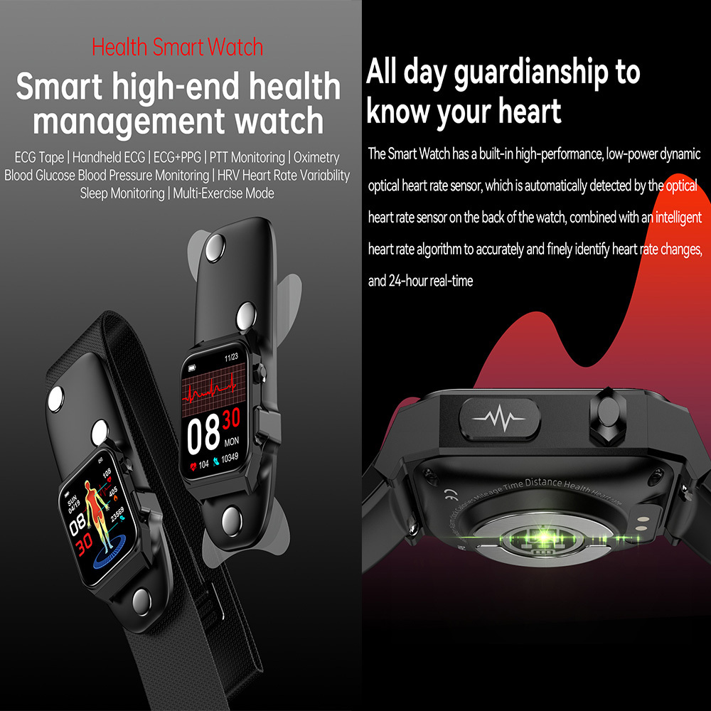 Diabetic smartwatches glucose watch diabetes sugar tester wristbands medical monitor smart wrist watch bracelet