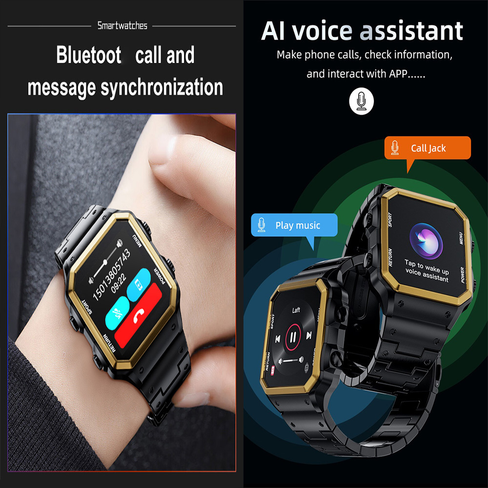 Mechanical steel Fashion Rotate button health sport fitness track BT call phone talking smartwatch AW38 smart watch AW38