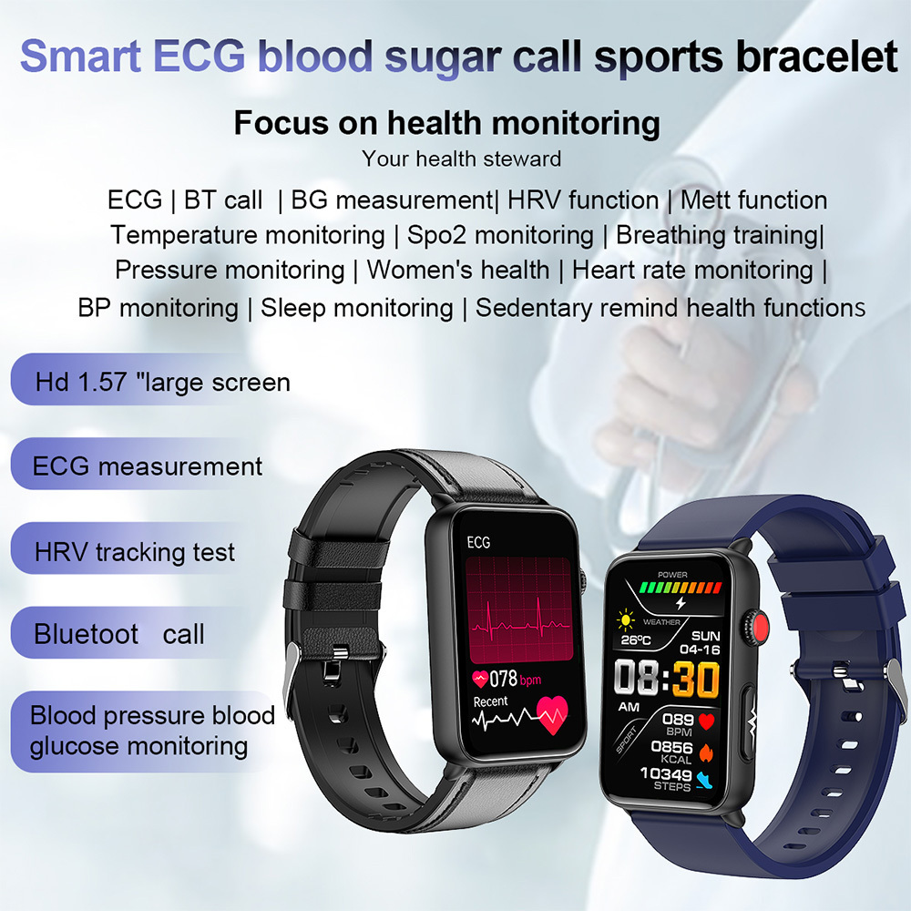 Smart watch with ce rohs PPG ECG blood pressure monitor function smart watch waterproof bracelet smartwatch for ios android