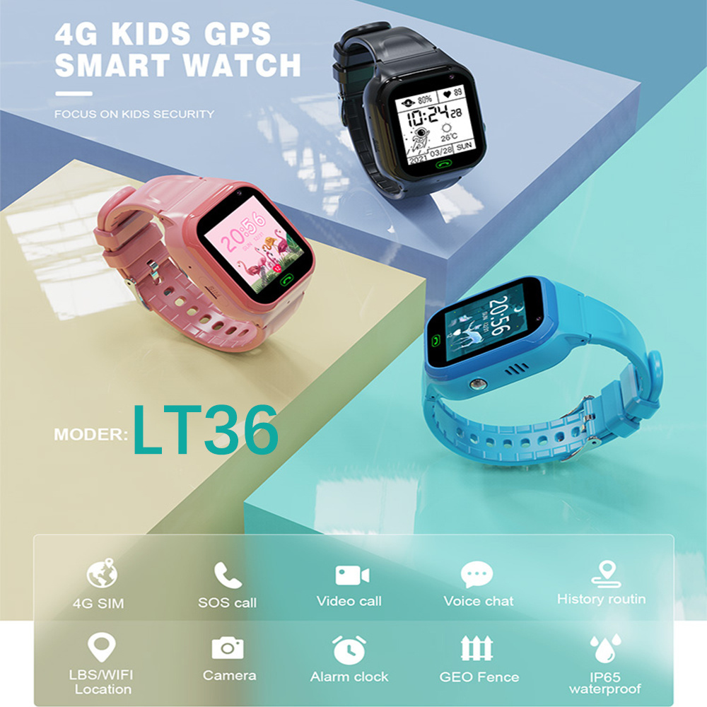 Kids children elder safety LBS WIFI gps locating SOS reminder 4G camera HD Video call fitness sport monitor smart watch